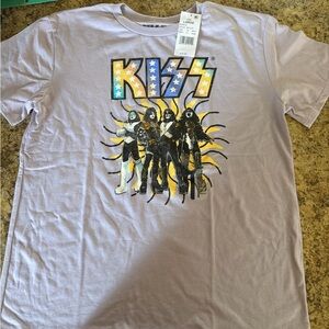 Kiss Lavender Graphic Tee with Multicolor Logo